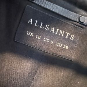 All Saints Hooded anorak jacket with leather sleeves size 10
